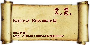 Kaincz Rozamunda névjegykártya